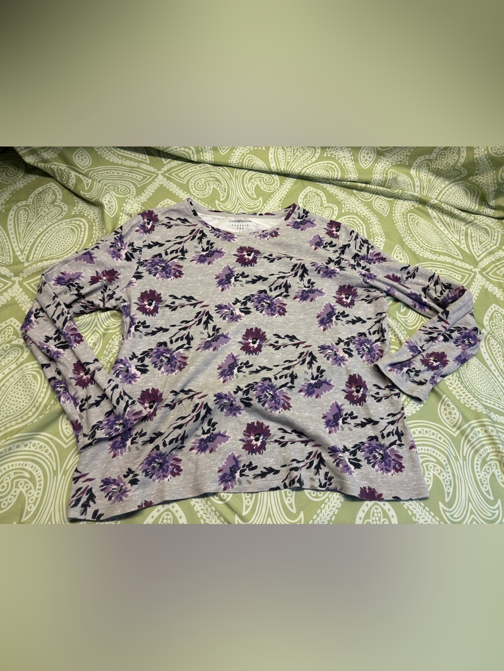 ⚛️croft & barrow Lavender Floral Long Sleeve Tee